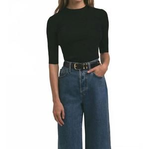 NEW FAVORITE DAUGHTER the amelia crewneck top in black